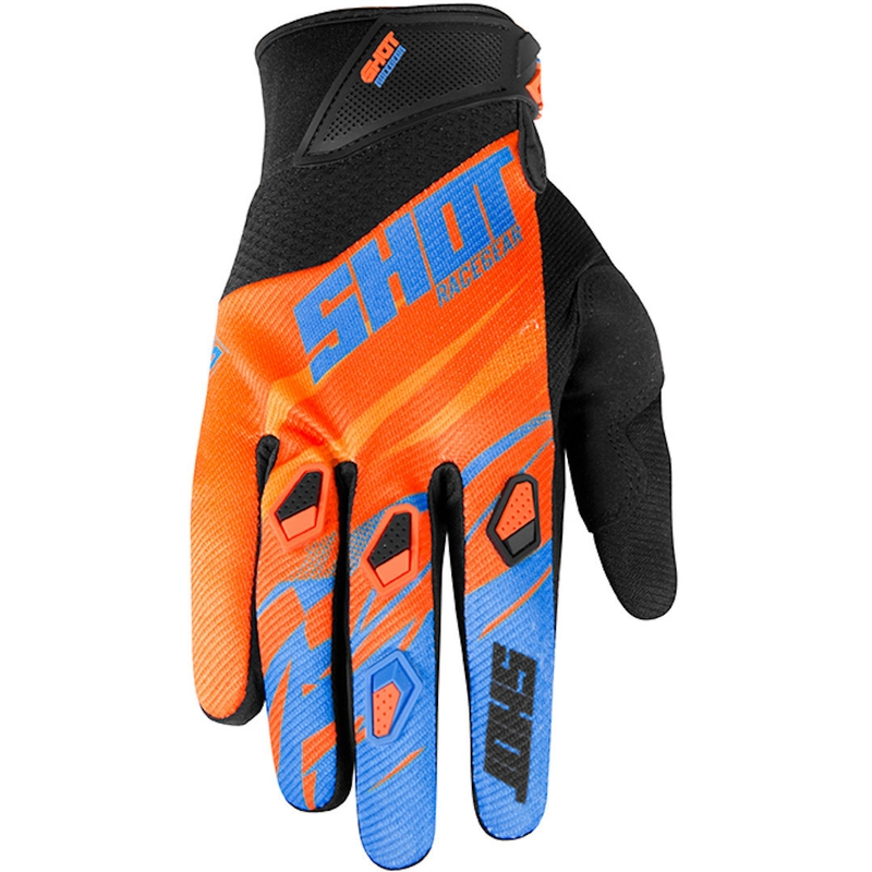 Mănuși de motocross Shot Devo Ventury portocaliu-negru-albastru lichidare