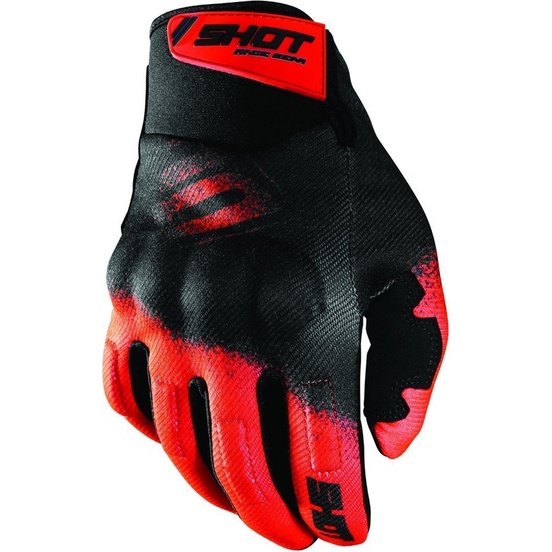 Mănuși de motocross Shot Drift Smoke negru-fluo portocaliu lichidare