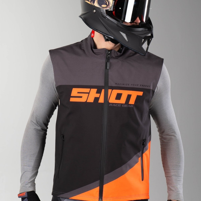 Vesta Softshell Shot Lite negru-gri-fluo portocaliu lichidare