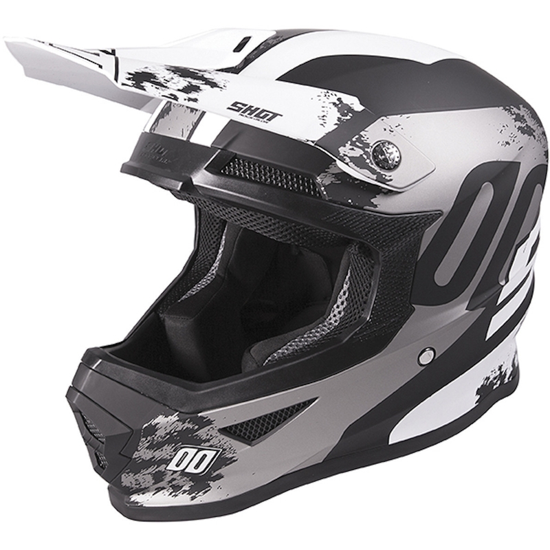 Copii motocross casca Shot Furious Shadow negru și alb lichidare