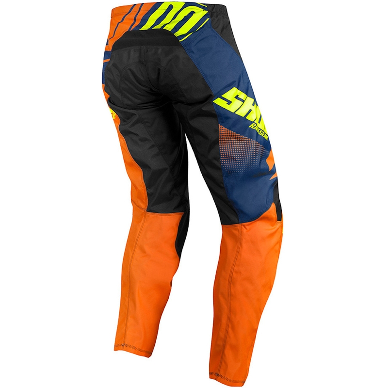 Pantaloni motocross pentru copii Shot Devo Ventury portocaliu-albastru-galben-fluo