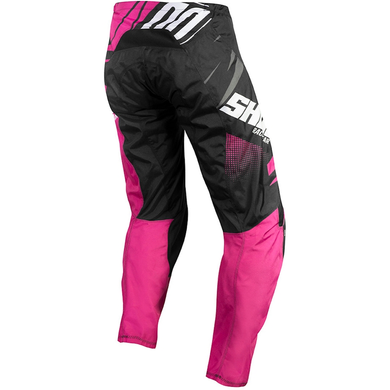 Pantaloni motocross pentru copii Shot Devo Ventury roz-negru-alb-alb
