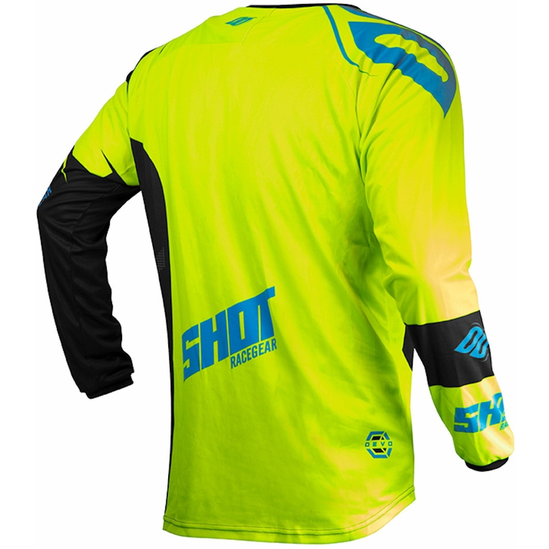 Copii motocross tricou Shot Devo Ventury negru-albastru-albastru-fluo galben lichidare