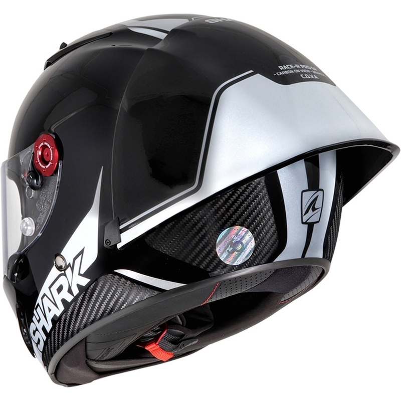 Cască integrală SHARK RACE-R PRO PRO GP 30th Anniversary alb-negru și alb