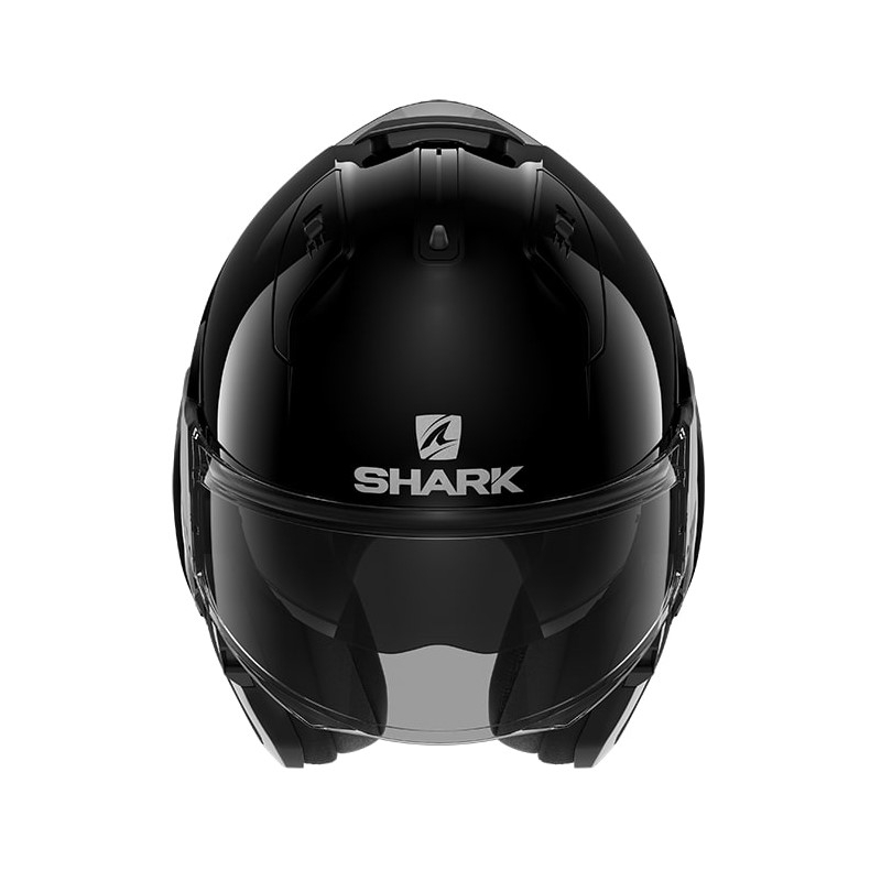 Cască de protecție SHARK EVO-ES Cască de protecție neagră lucioasă cu vârful alb