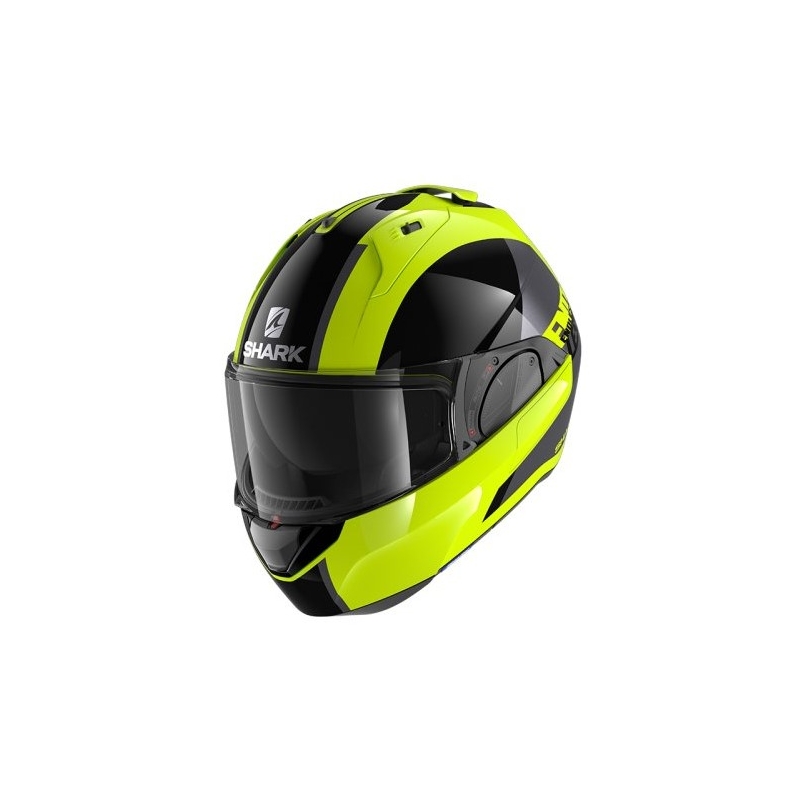 SHARK EVO-ES Endless negru-argintiu-argintiu-galben-fluo cască de tipping lichidare