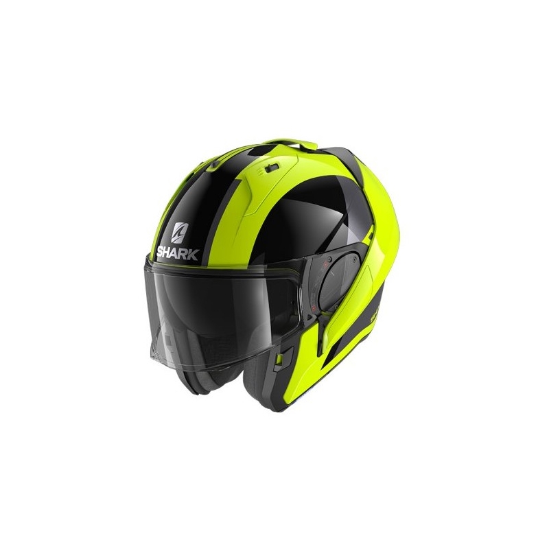 SHARK EVO-ES Endless negru-argintiu-argintiu-galben-fluo cască de tipping lichidare