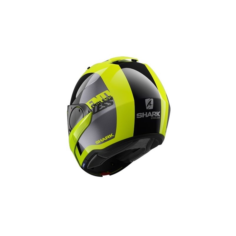 SHARK EVO-ES Endless negru-argintiu-argintiu-galben-fluo cască de tipping lichidare