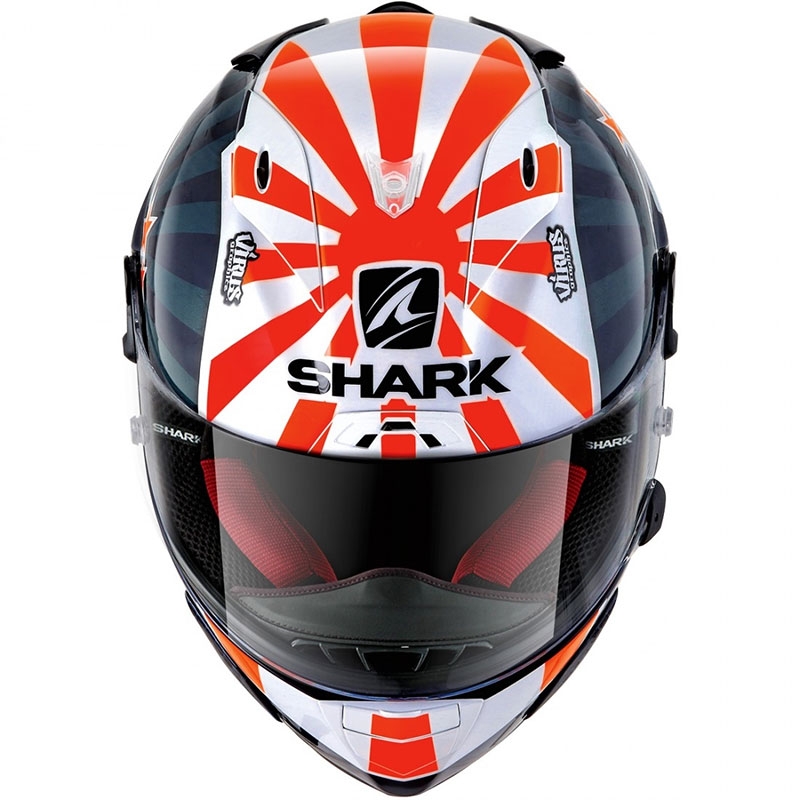 Cască integrală SHARK RACE-R PRO Zarco Replica 2019 albastru-alb-alb-portocaliu lichidare