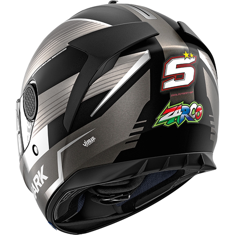 Cască integrală SHARK SPARTAN 1.2 Zarco Malaezia GP Mat negru-argintiu-antracit lichidare