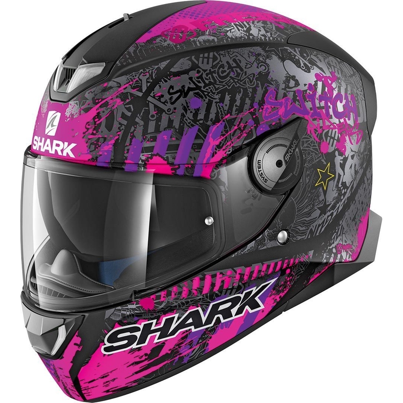 Cască integrală SHARK SKWAL 2.2 Switch Riders 2 Mat Replica negru și violet lichidare