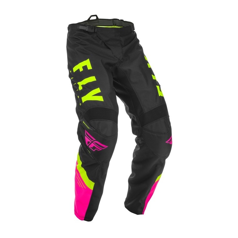 Pantaloni de motocross FLY Racing F-16 2020 roz-negru-galben-fluo