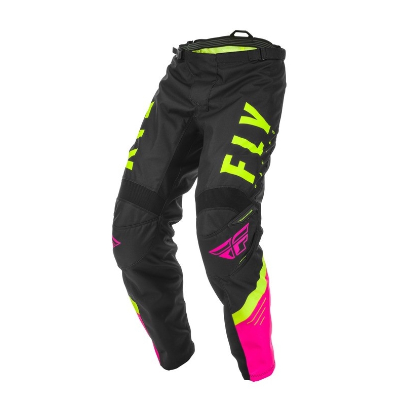 Pantaloni de motocross FLY Racing F-16 2020 roz-negru-galben-fluo