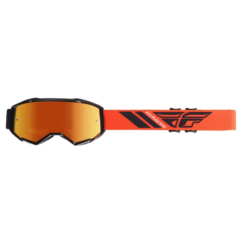 Ochelari de motocros FLY Racing Zone 2019 portocaliu-negru (plexi cromat portocaliu)