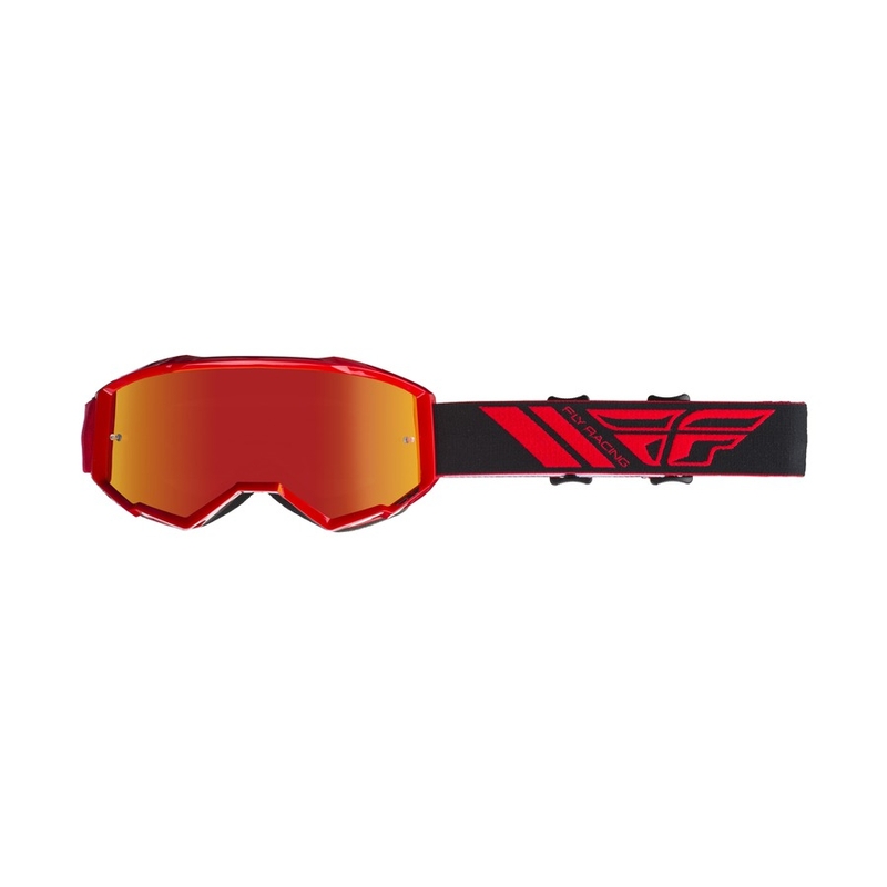 Ochelari de motocros FLY Racing Zone 2019 roșu-negru (plexi roșu cromat)