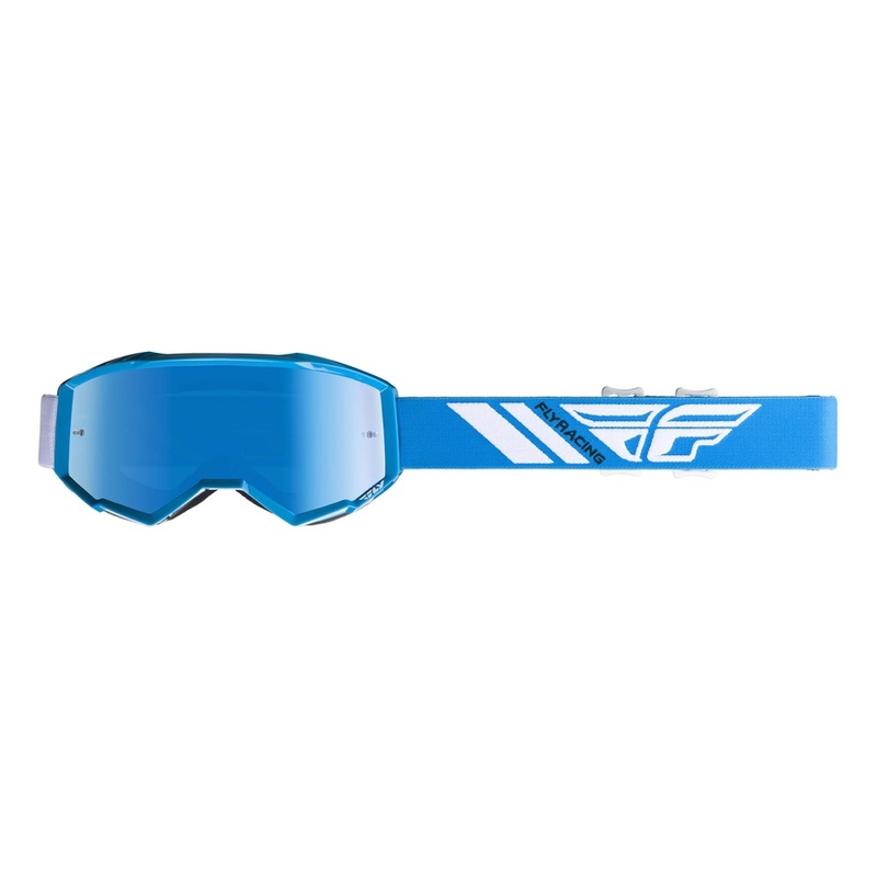 Ochelari de motocross FLY Racing Zone 2019 albastru și alb (plexi cromat albastru) lichidare