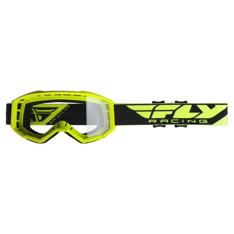Ochelari de motocross FLY Racing Focus 2019 negru-fluo galben (plexi clar) lichidare