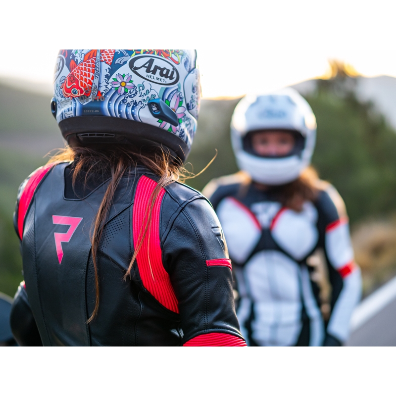 Jachetă pentru femei Rebelhorn Rebel Rebel negru și roz pentru motociclete