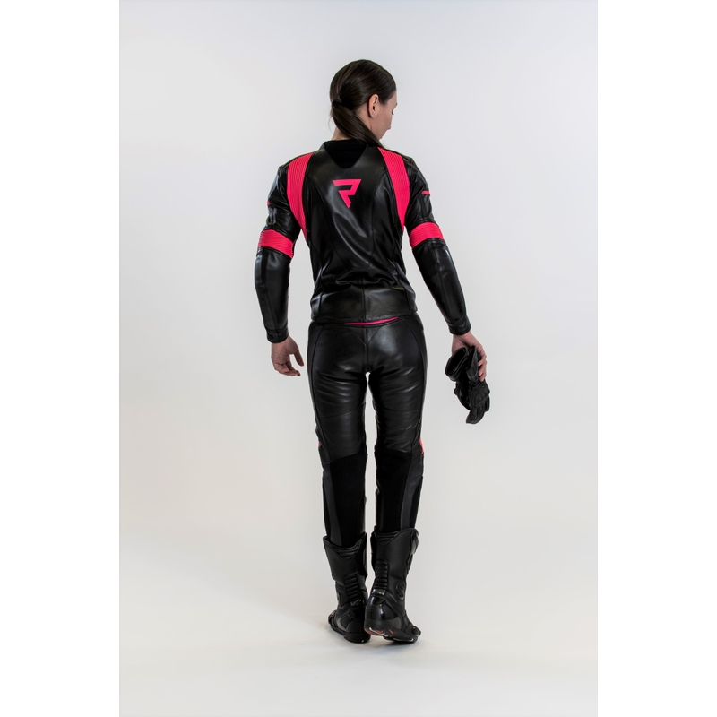 Pantaloni pentru femei Rebelhorn Rebel Rebel Negru și roz pentru motociclete