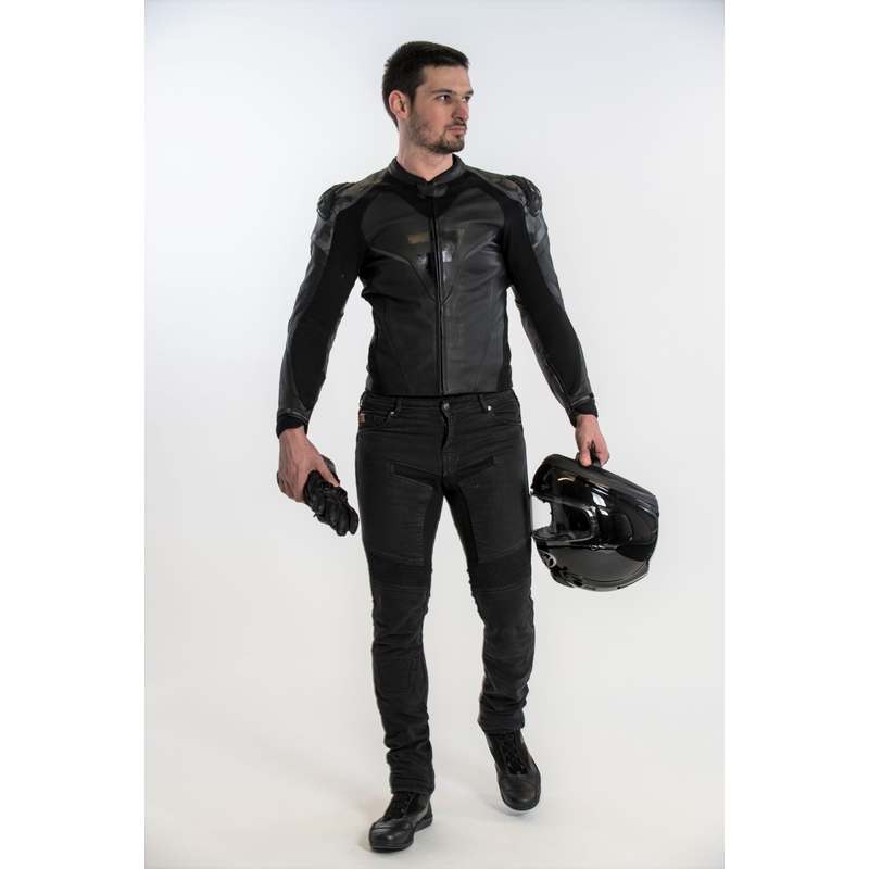 Geacă motociclistă Rebelhorn Rebel neagră la reducere lichidare