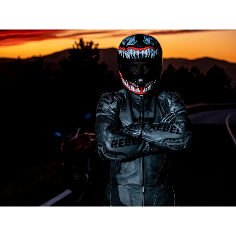 Geacă motociclistă Rebelhorn Rebel neagră la reducere lichidare