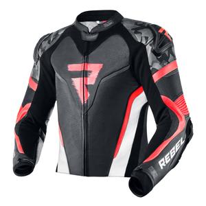 Rebelhorn Rebel Rebel Negru-alb-alb-roșu roșu Blu Roșu Jacheta de motociclete lichidare