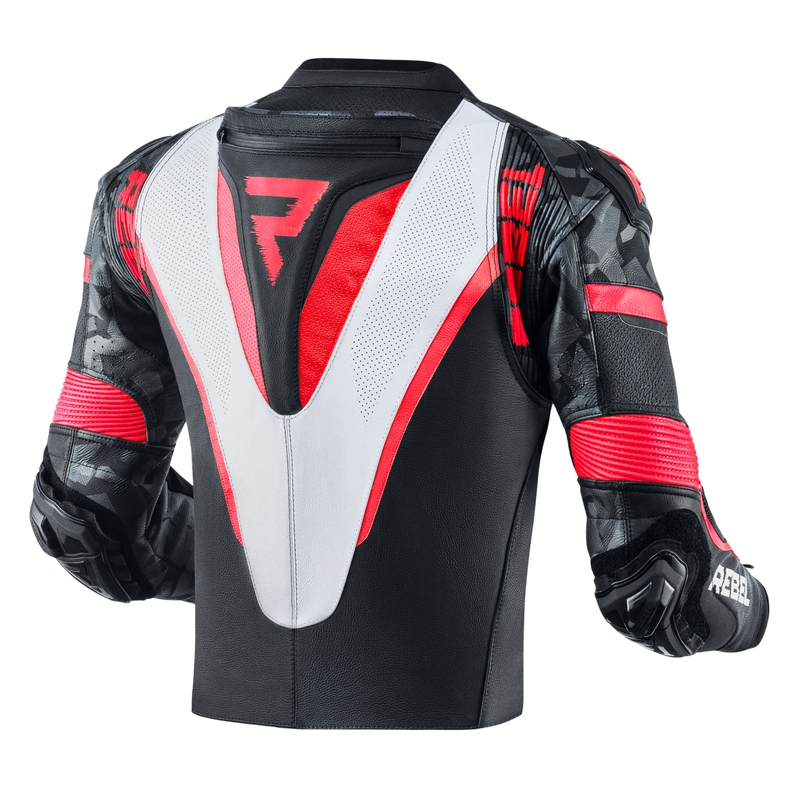 Rebelhorn Rebel Rebel Negru-alb-alb-roșu roșu Blu Roșu Jacheta de motociclete lichidare