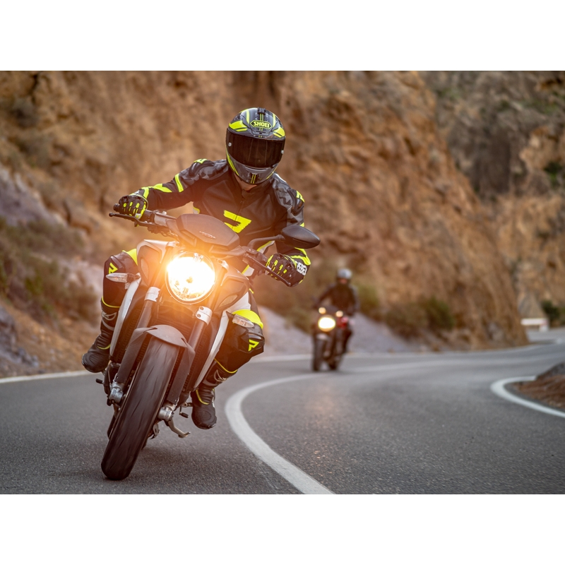 Salopetă de motocicletă Rebelhorn Rebel Black-White-Fluo Yellow lichidare