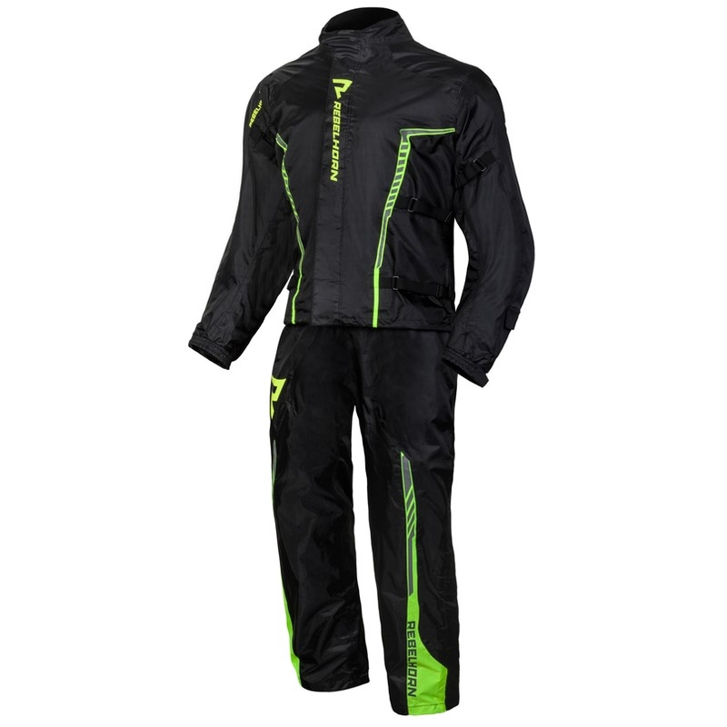 Jachetă de motocicletă Rebelhorn Patrol Black-Fluo Yellow