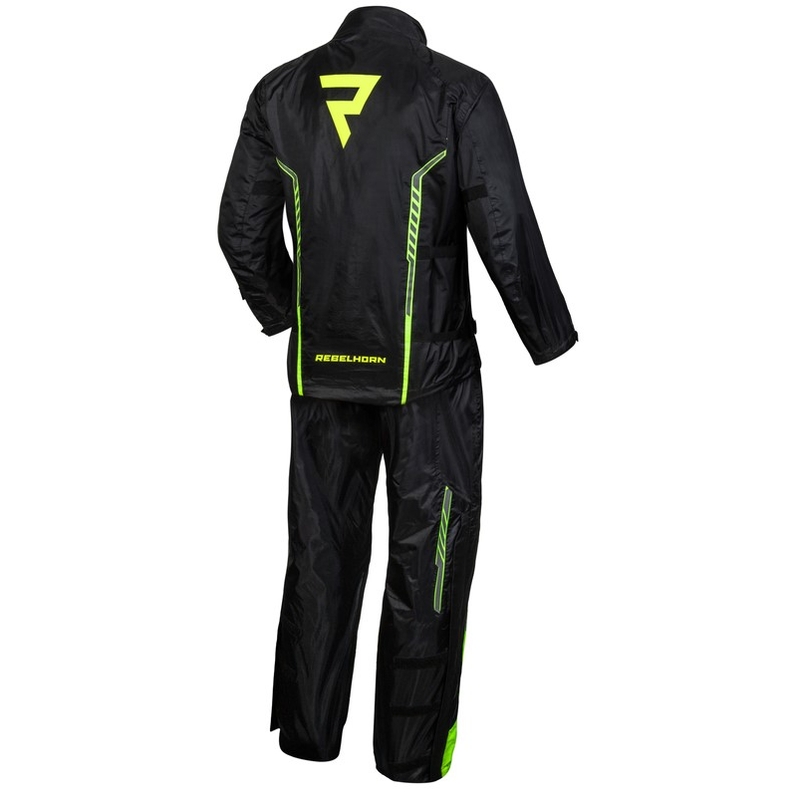 Jachetă de motocicletă Rebelhorn Patrol Black-Fluo Yellow