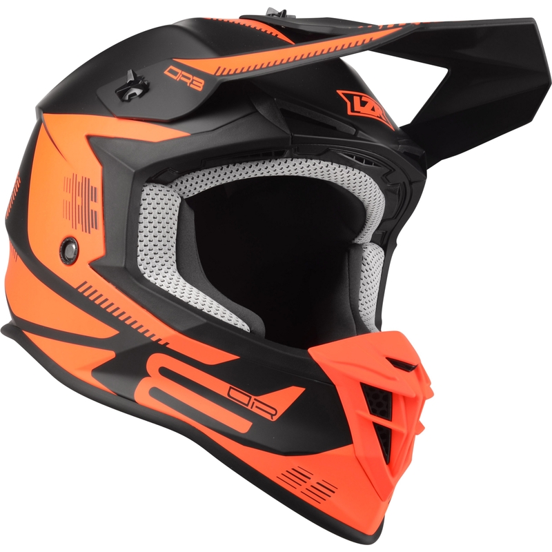 Cască de motocross Lazer OR-3 PP3 negru-fluo roșu