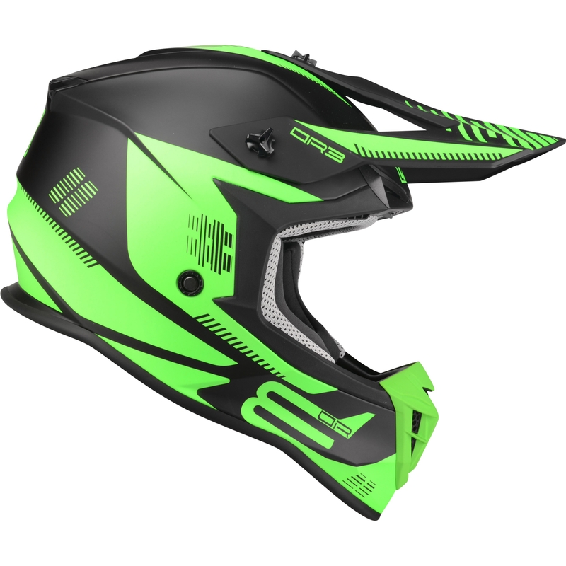 Cască de motocros Lazer OR-3 PP3 negru-verde-fluo