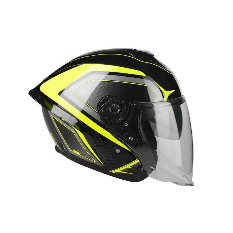 Cască de motocicletă deschisă Lazer Tango S Hexa negru-galben-fluo