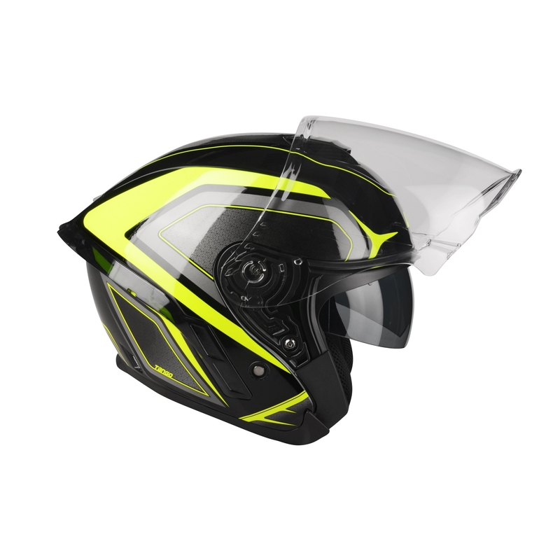 Cască de motocicletă deschisă Lazer Tango S Hexa negru-galben-fluo