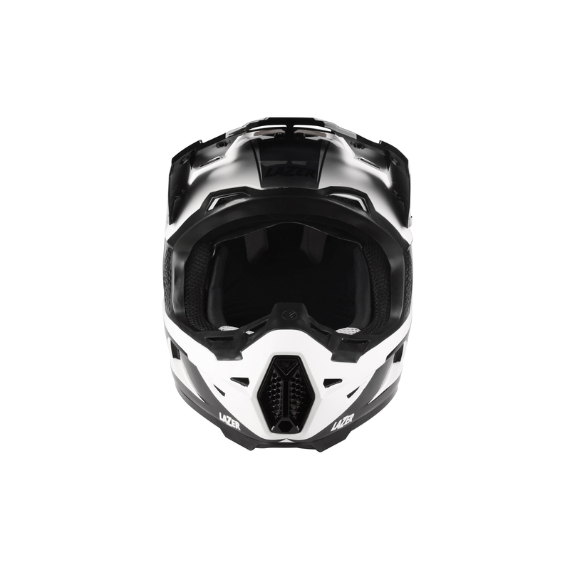 Cască de motocross Lazer X9 Iron alb-negru-argintiu