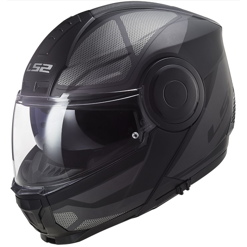 Cască de motociclist LS2 FF902 Scope Axis negru-titan negru-titan flip-up