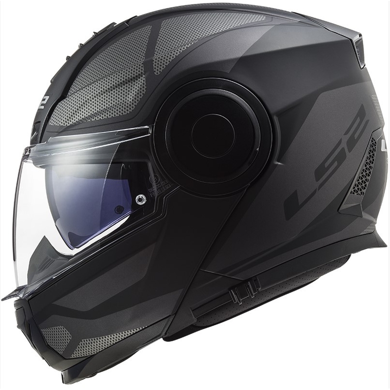 Cască de motociclist LS2 FF902 Scope Axis negru-titan negru-titan flip-up