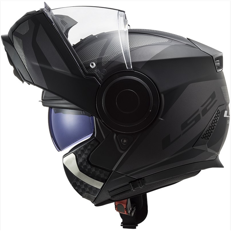 Cască de motociclist LS2 FF902 Scope Axis negru-titan negru-titan flip-up