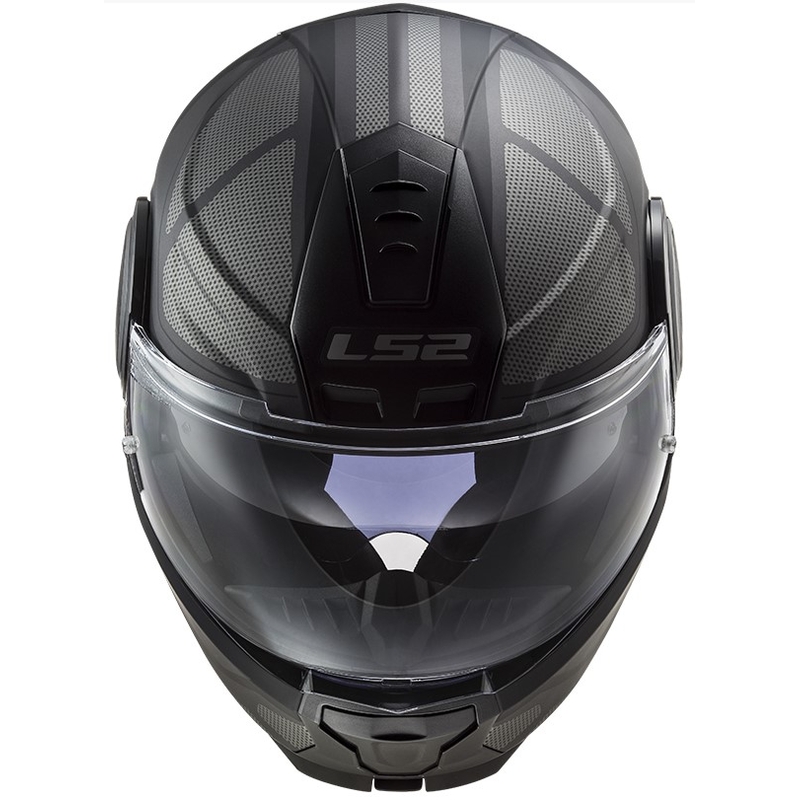 Cască de motociclist LS2 FF902 Scope Axis negru-titan negru-titan flip-up