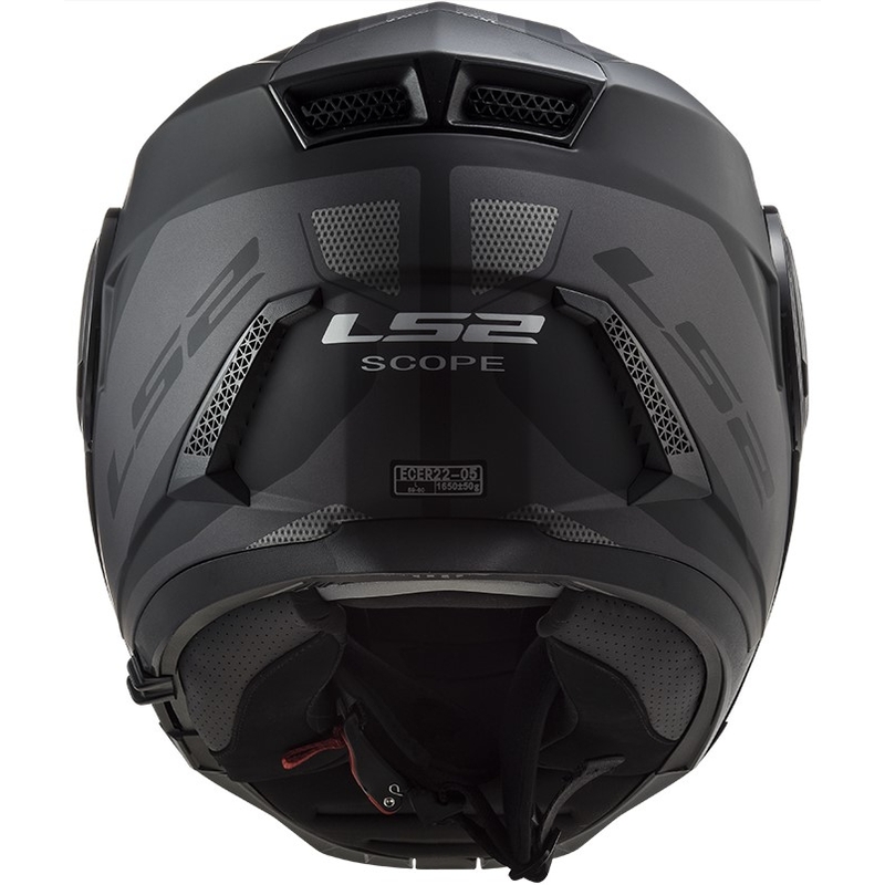 Cască de motociclist LS2 FF902 Scope Axis negru-titan negru-titan flip-up