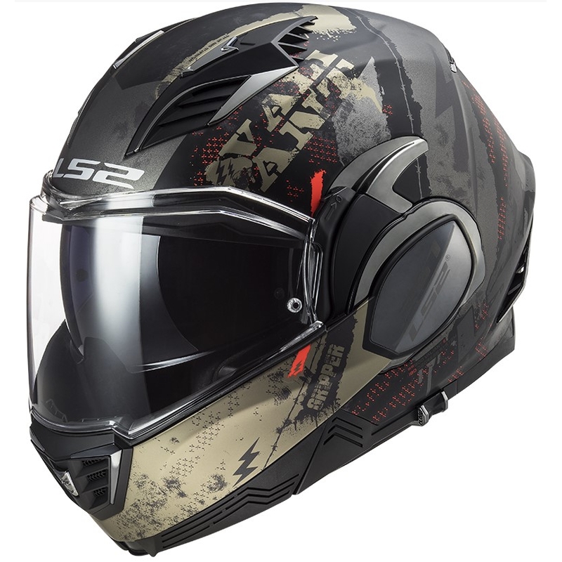 LS2 FF900 Valiant II Valiant II Gripper Mat Black-Gold Flip-up Casca de motocicletă lichidare
