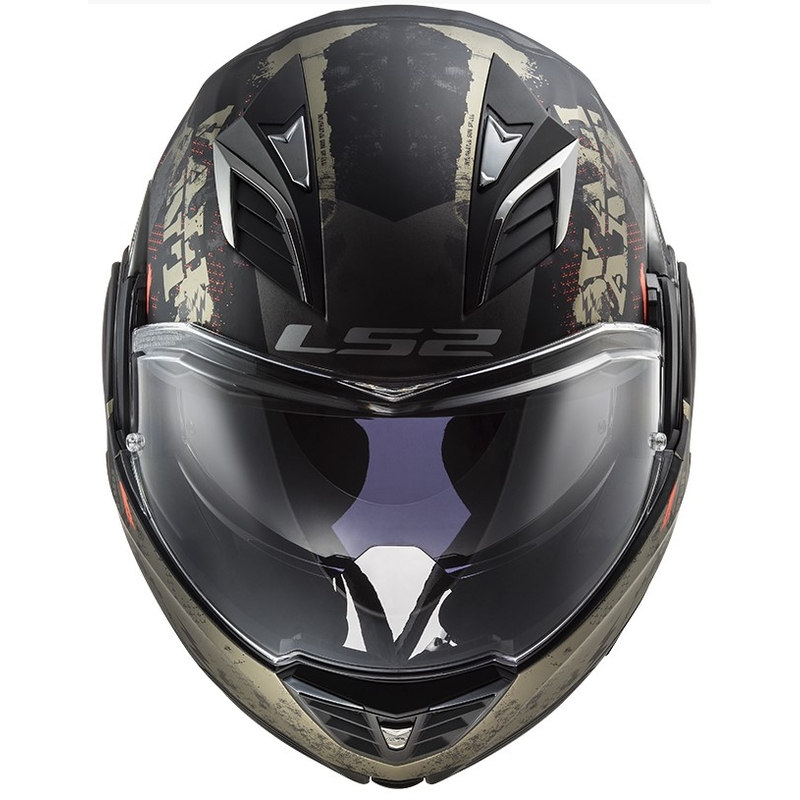 LS2 FF900 Valiant II Valiant II Gripper Mat Black-Gold Flip-up Casca de motocicletă lichidare