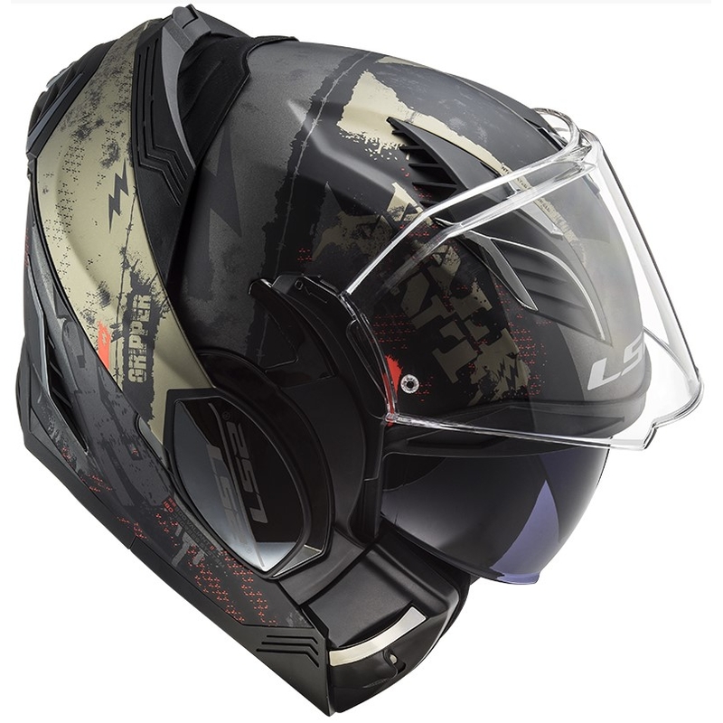 LS2 FF900 Valiant II Valiant II Gripper Mat Black-Gold Flip-up Casca de motocicletă lichidare