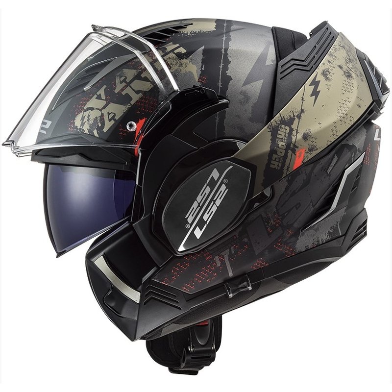 LS2 FF900 Valiant II Valiant II Gripper Mat Black-Gold Flip-up Casca de motocicletă lichidare