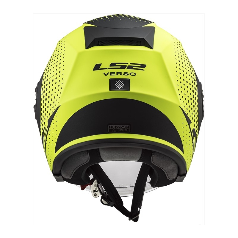 Cască de motocicletă deschisă LS2 OF570 Verso Spin negru-galben-fluo