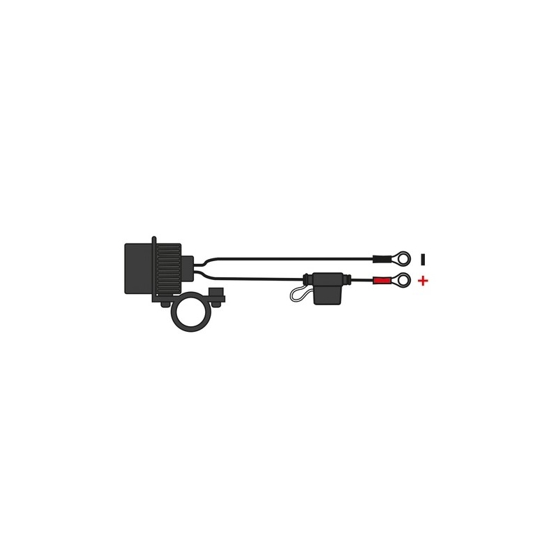 Priză Oxford Standard 12V cu priză pentru montare pe ghidonul cu diametrul de 22 și 25 mm