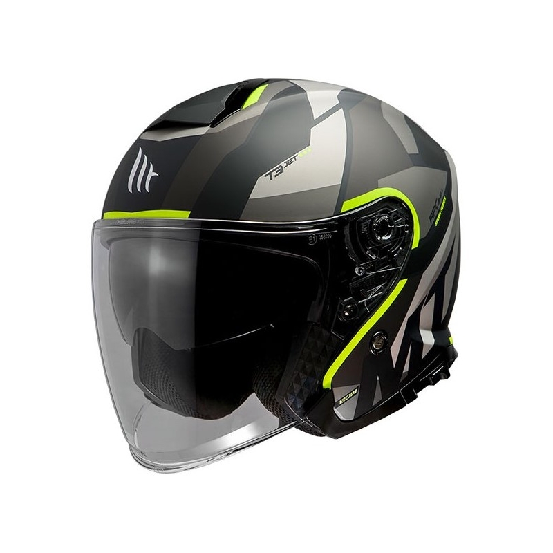 Cască de motocicletă deschisă MT Thunder 3 SV Bow negru-gri-gri-fluo-galben lichidare