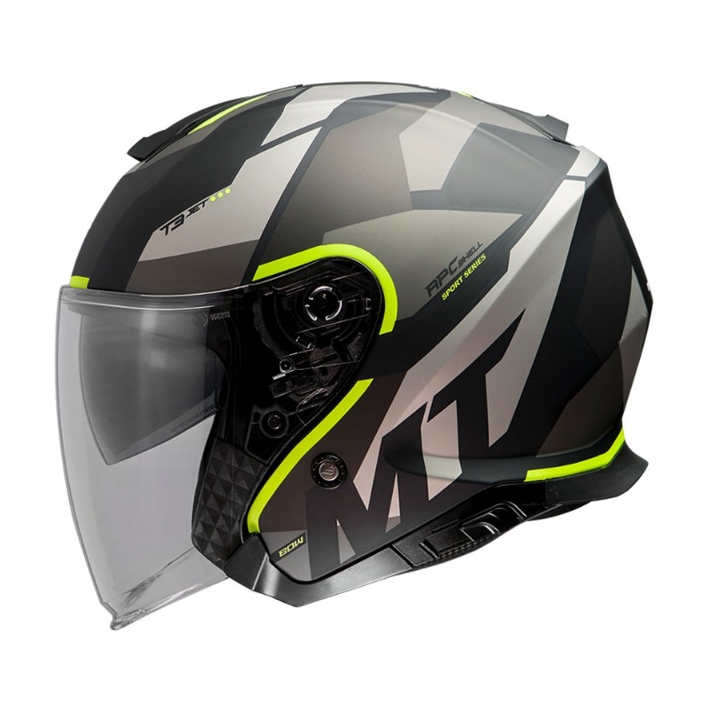 Cască de motocicletă deschisă MT Thunder 3 SV Bow negru-gri-gri-fluo-galben lichidare