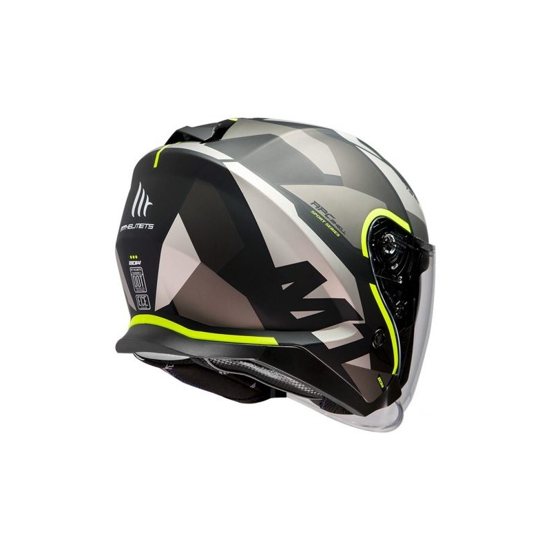 Cască de motocicletă deschisă MT Thunder 3 SV Bow negru-gri-gri-fluo-galben lichidare