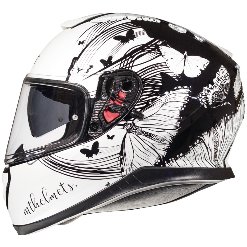 MT Thunder 3 SV Vlinder Casca de motocicletă integrală pentru femei MT Thunder 3 SV Vlinder Negru și alb Vânzare lichidare